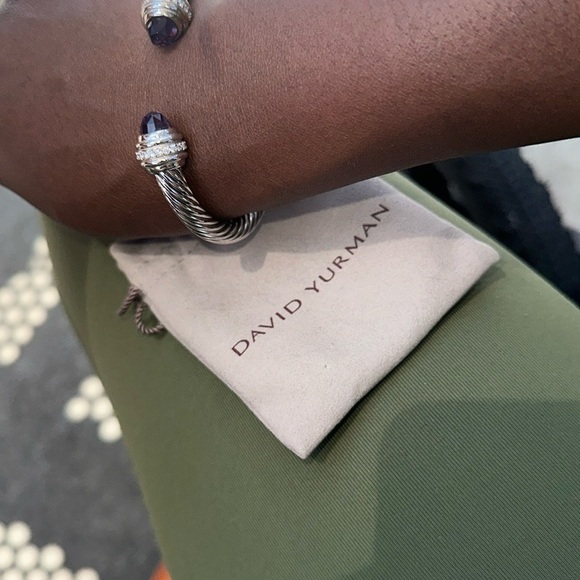David Yurman Amethyst Silver Bracelet with Diamonds - Picture 1 of 8